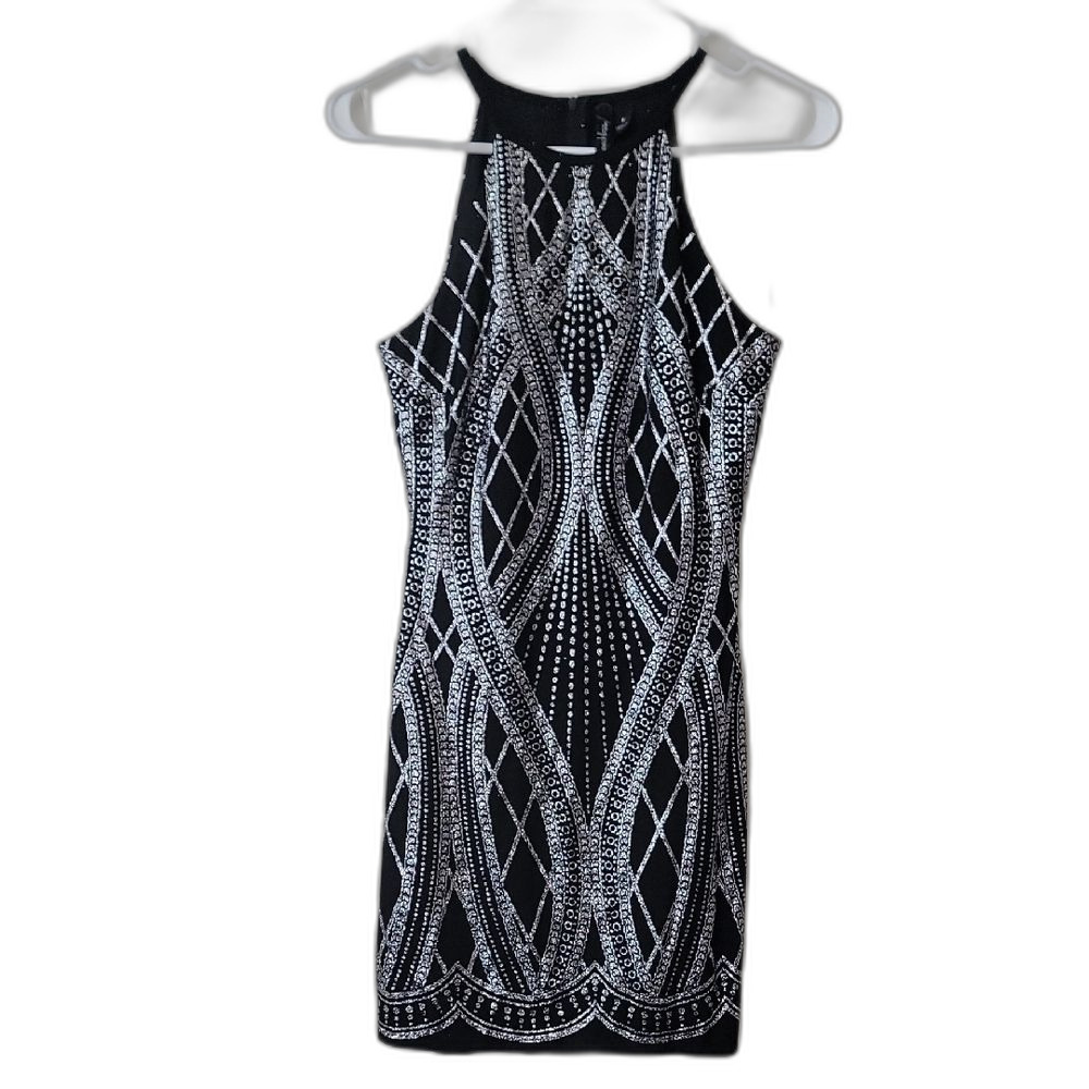 Sparkly Bodycon Mini Dress | Backless Glitter  Party Dress